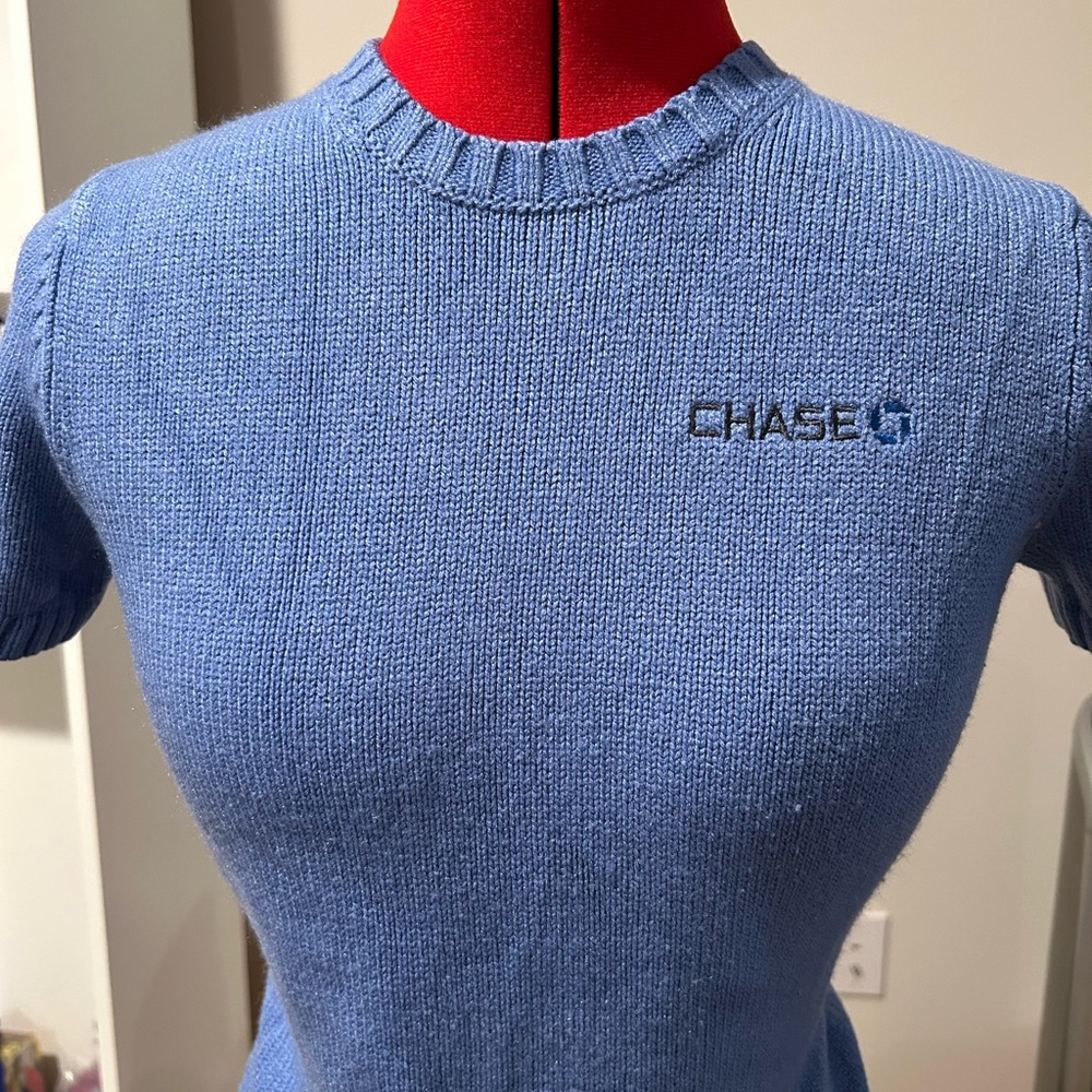 Legacy Chase Bank Blue Knit Sweater